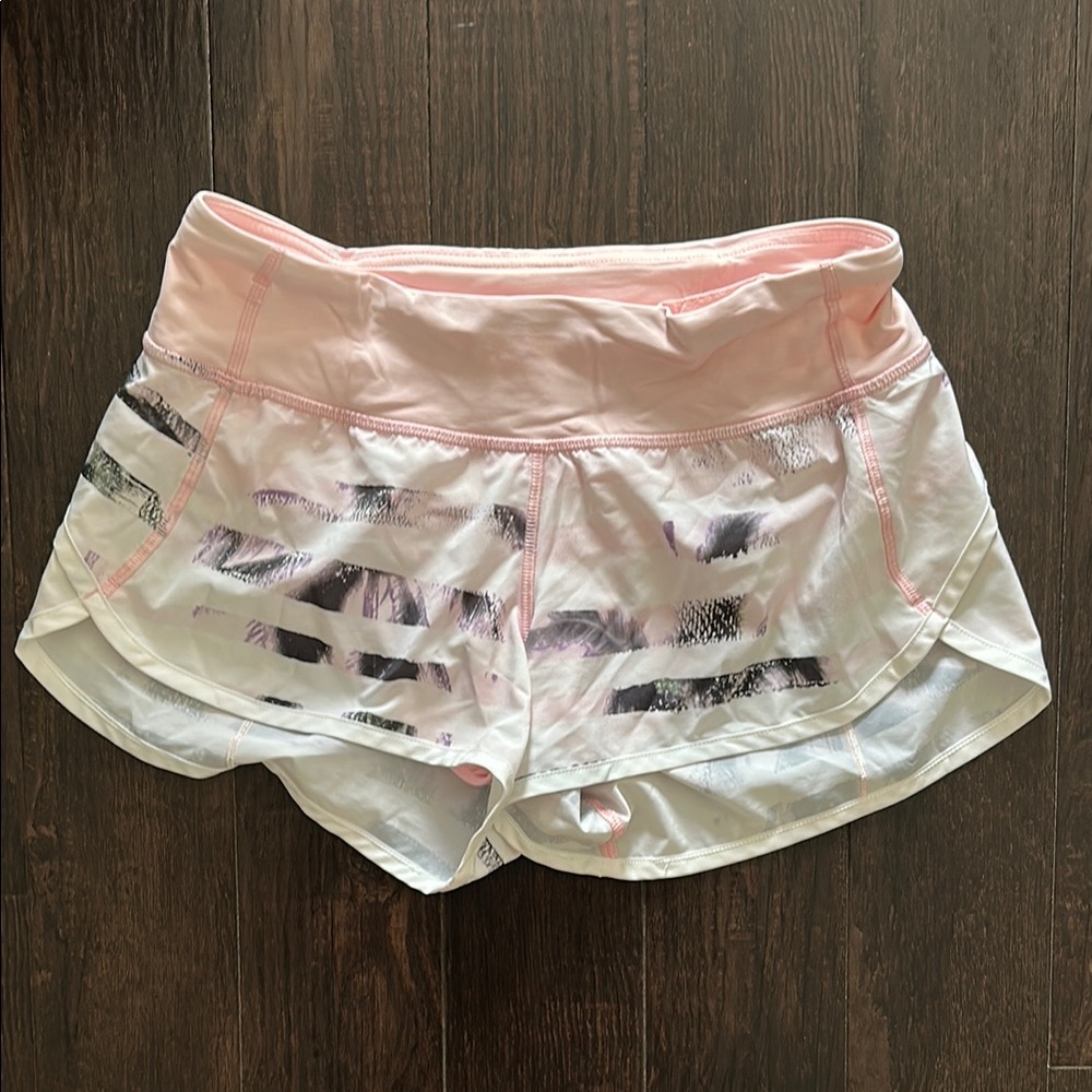 Lululemon Chic Pink and White Patterned Shorts